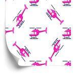 Behang Roze Helikopters