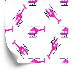 Behang Roze Helikopters