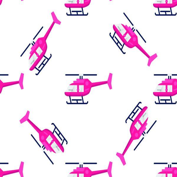 Behang Roze Helikopters - Afbeelding 2