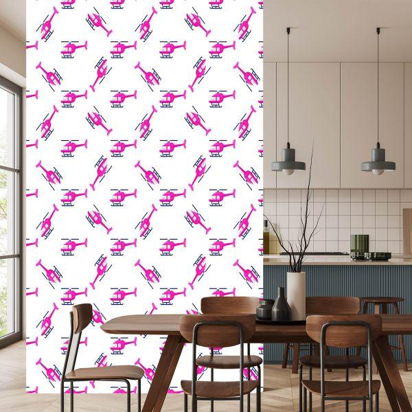 Behang Roze Helikopters - Afbeelding 4