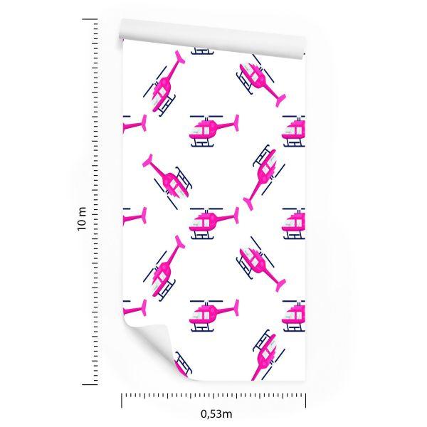 Behang Roze Helikopters - Afbeelding 8