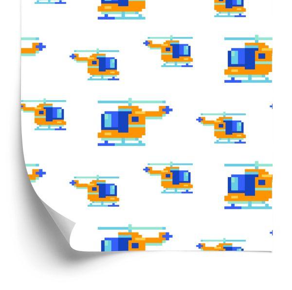 Behang Pixelhelikopter