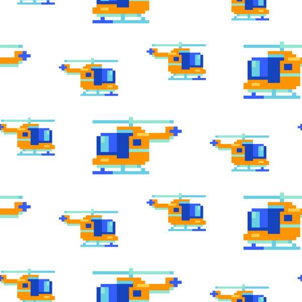 Behang Pixelhelikopter - Afbeelding 2