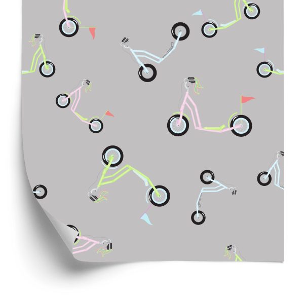 Behang Kleurrijke Scooters