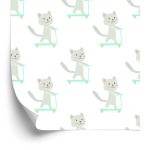 Behang Kittens Op Scooters