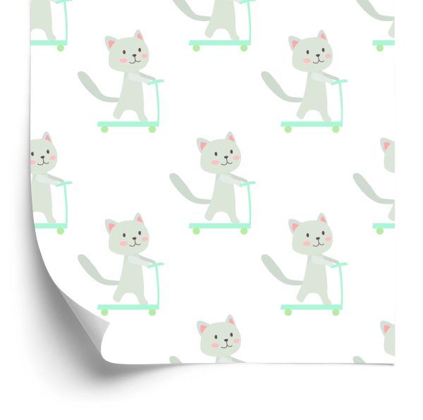 Behang Kittens Op Scooters