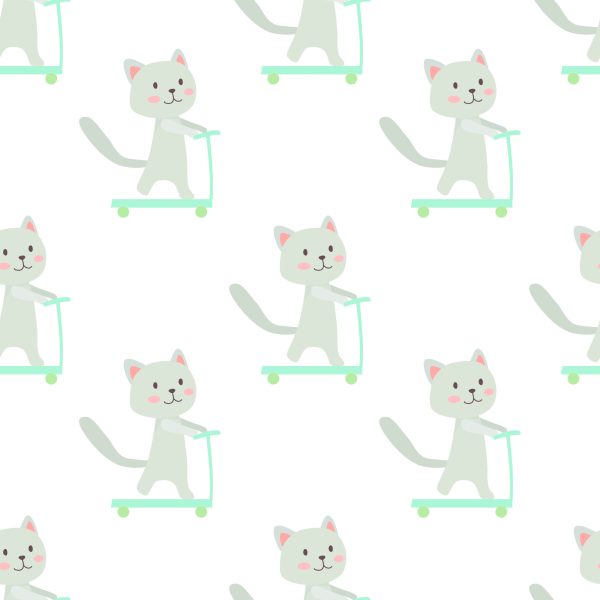 Behang Kittens Op Scooters - Afbeelding 2