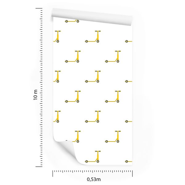 Behang Gele Scooters - Afbeelding 8