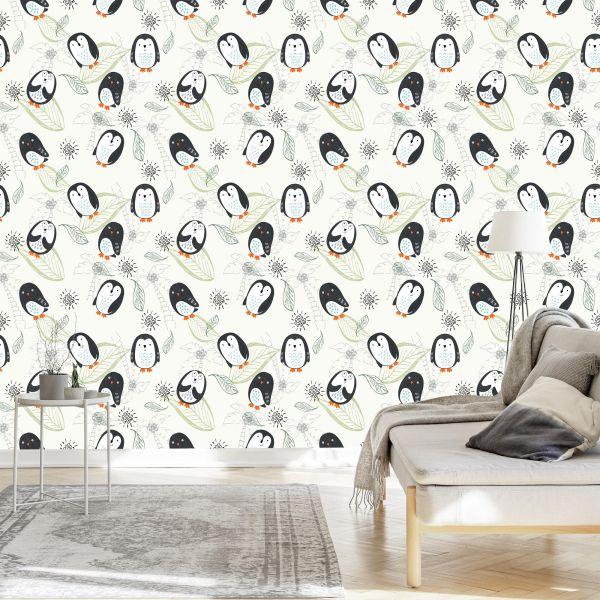 Behang Voor Kinderen - Pinguïns Vanaf Tekenfilms - Afbeelding 3
