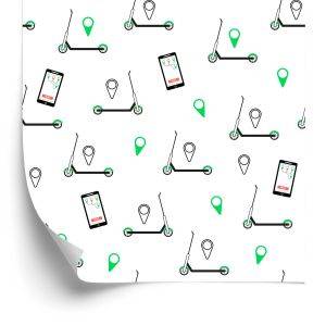 Behang Scooters En Smartphones