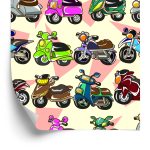 Behang Kleurrijke Scooters
