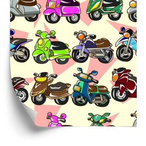 Behang Kleurrijke Scooters