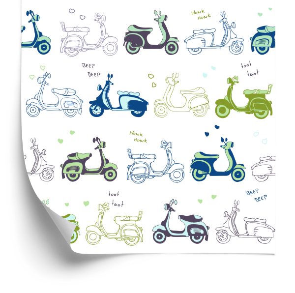 Behang Retro Scooters