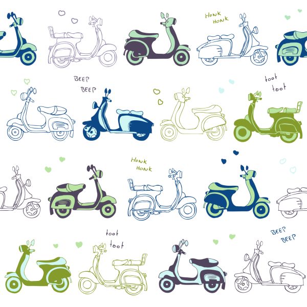 Behang Retro Scooters - Afbeelding 2