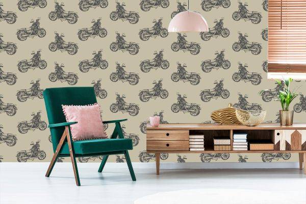 Behang Vintage Motorfietsen - Afbeelding 6