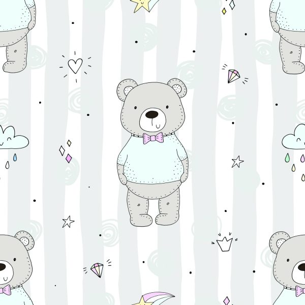 Behang Voor Kinderen - Grappige Teddyberen - Afbeelding 2