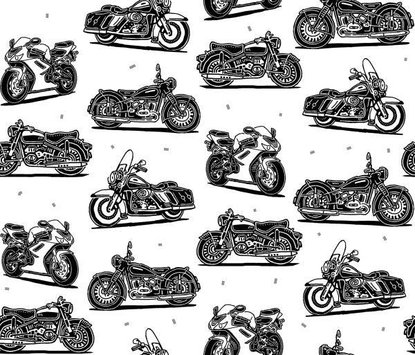 Behang Zwart-Witte Motorfietsen - Afbeelding 2