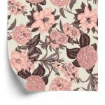 Behang Pastelkleurige Bloemen In Vintage Stijl