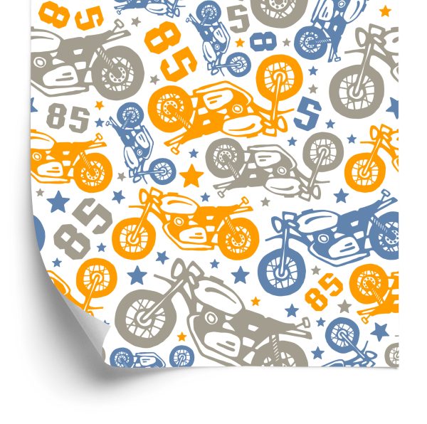 Behang Kleurrijke Motorfietsen