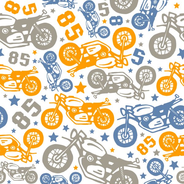 Behang Kleurrijke Motorfietsen - Afbeelding 2
