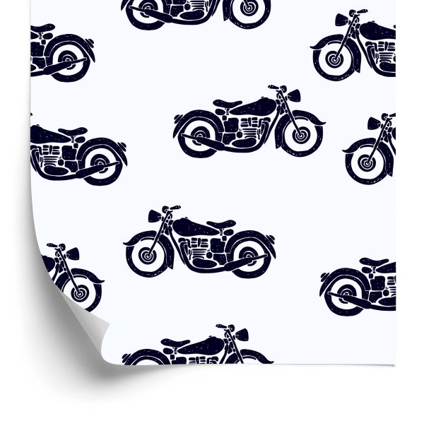Behang Zwart-Witte Vintage Motorfietsen