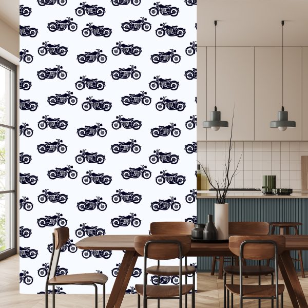 Behang Zwart-Witte Vintage Motorfietsen - Afbeelding 4