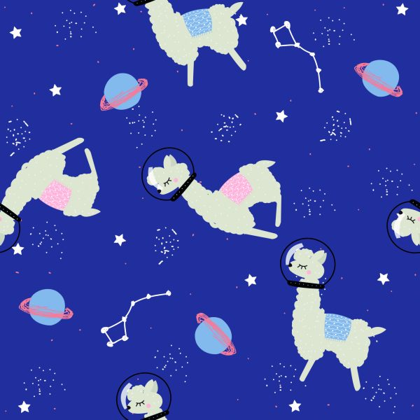 Behang Voor Kinderen - Lama's Tussen Planeten En Sterren - Afbeelding 2