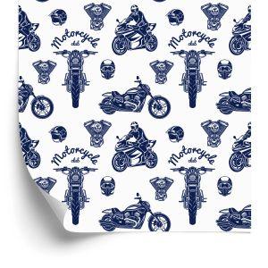 Behang Retro Motorfietsen Met Inscripties