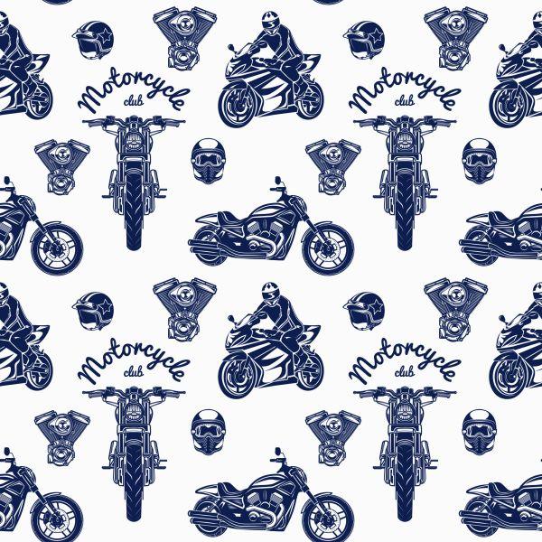Behang Retro Motorfietsen Met Inscripties - Afbeelding 2