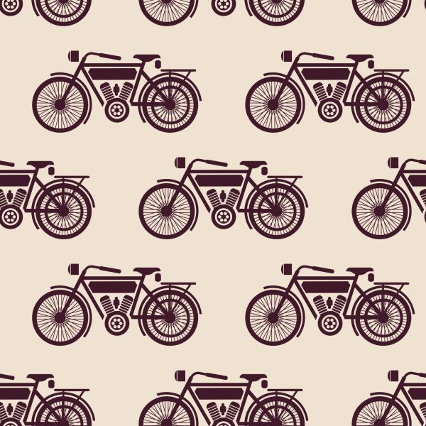 Behang Schetsen Van Vintage Motorfietsen - Afbeelding 2