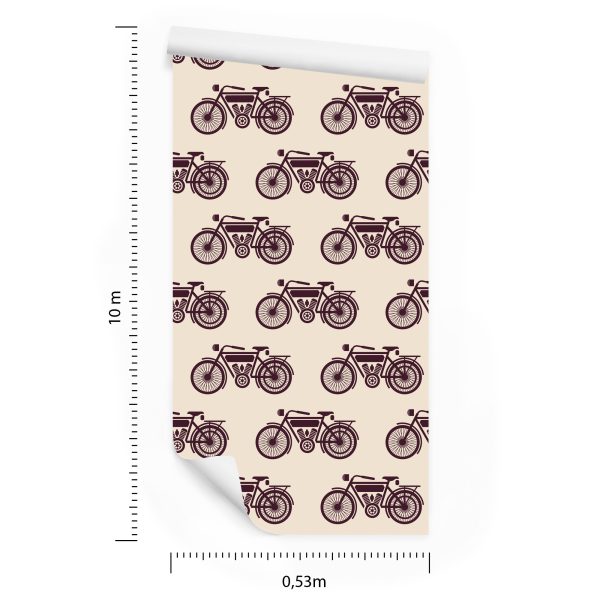Behang Schetsen Van Vintage Motorfietsen - Afbeelding 8