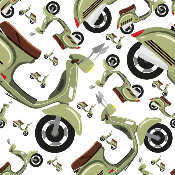 Behang Vintage Scooters - Afbeelding 2