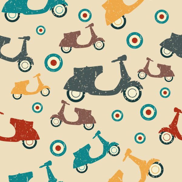 Behang Vintage Scooters - Afbeelding 2