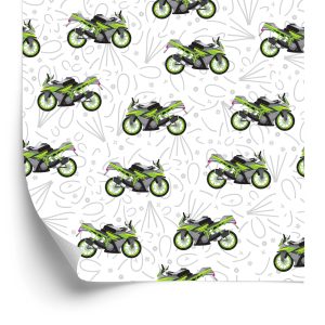 Behang Moderne Motorfietsen Met Patronen