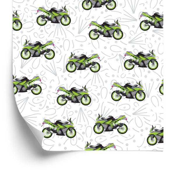 Behang Moderne Motorfietsen Met Patronen