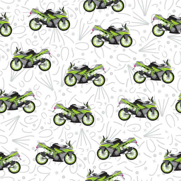 Behang Moderne Motorfietsen Met Patronen - Afbeelding 2