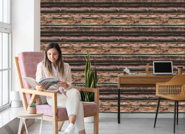 Behang Realistische Horizontale Houten Planken - Afbeelding 7