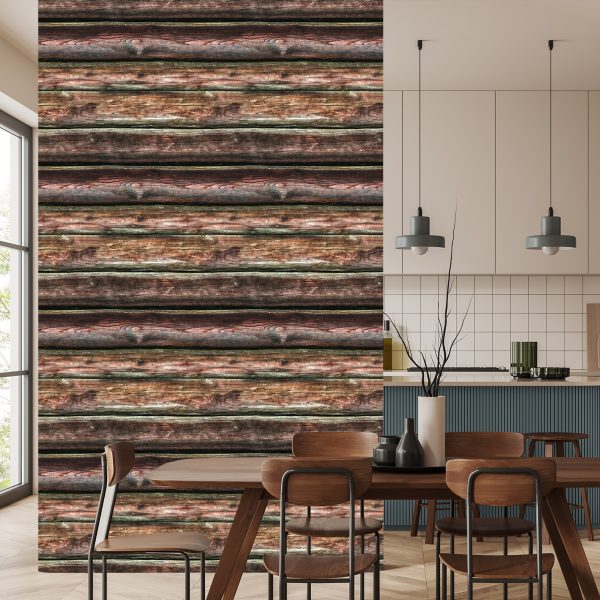 Behang Realistische Horizontale Houten Planken - Afbeelding 4