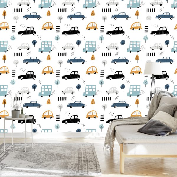Behang Komische Voertuigen - Afbeelding 3