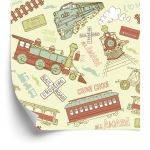 Behang Vintage Locomotieven