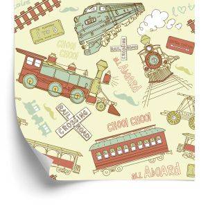 Behang Vintage Locomotieven