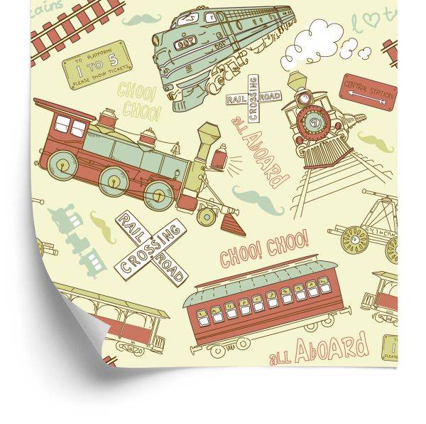 Behang Vintage Locomotieven