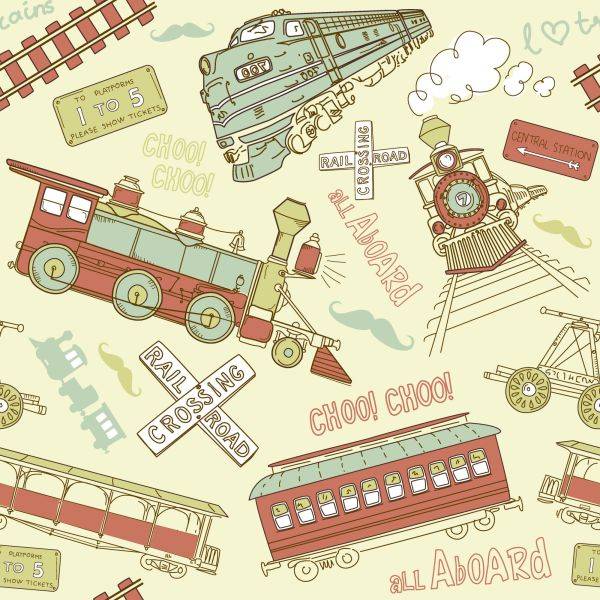 Behang Vintage Locomotieven - Afbeelding 2