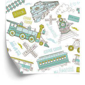 Behang Retro Locomotieven