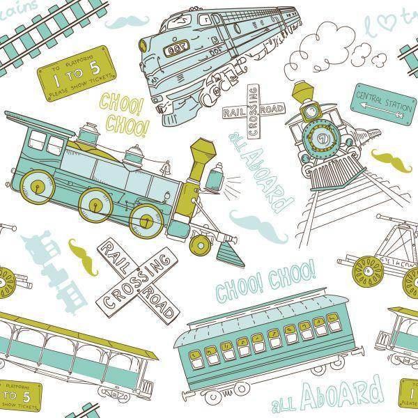 Behang Retro Locomotieven - Afbeelding 2