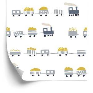 Behang Sprookjesachtige Stoomlocomotieven Met Wagons
