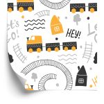 Behang Speelgoed Stoomlocomotief