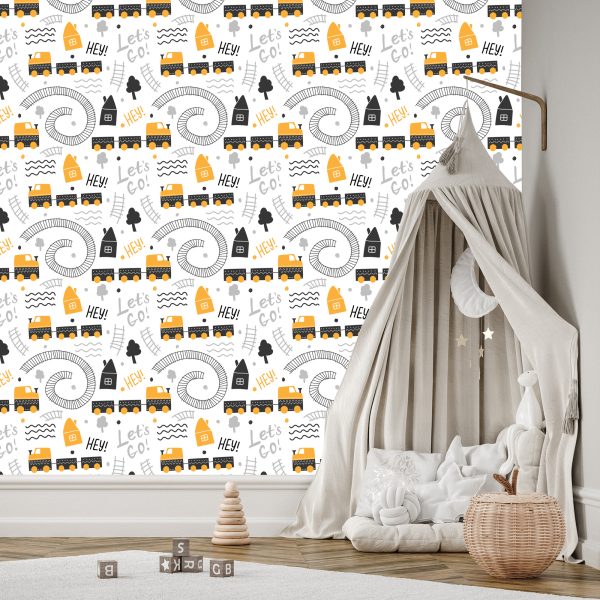 Behang Speelgoed Stoomlocomotief - Afbeelding 3