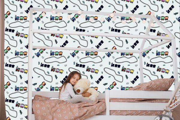 Behang Sprookjesachtige Kleurrijke Treinen - Afbeelding 7