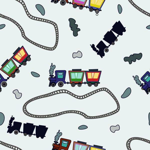 Behang Sprookjesachtige Kleurrijke Treinen - Afbeelding 2